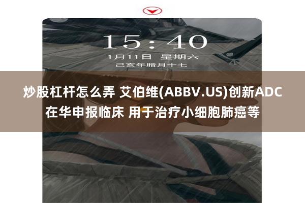 炒股杠杆怎么弄 艾伯维(ABBV.US)创新ADC在华申报临床 用于治疗小细胞肺癌等