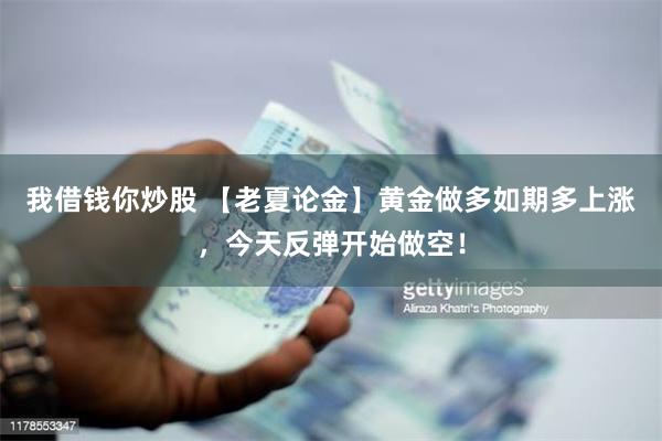 我借钱你炒股 【老夏论金】黄金做多如期多上涨，今天反弹开始做空！