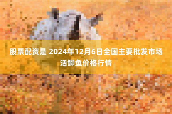 股票配资是 2024年12月6日全国主要批发市场活鲫鱼价格行情